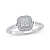 Thumbnail Image 1 of Adore Round-Cut Diamond Cushion Halo Engagement Ring 1/4 ct tw 14K White Gold