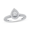 Thumbnail Image 1 of Adore Round-Cut Diamond Pear Halo Engagement Ring 1/4 ct tw 14K White Gold