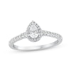 Thumbnail Image 1 of Adore Pear-Shaped Diamond Halo Engagement Ring 1/2 ct tw 14K White Gold
