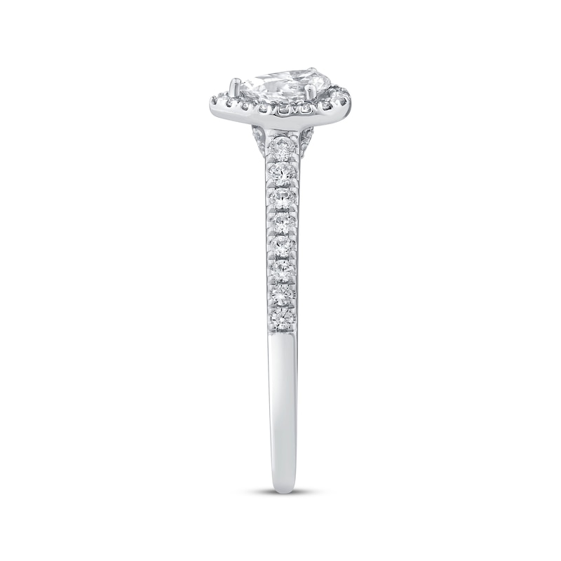 Main Image 2 of Adore Pear-Shaped Diamond Halo Engagement Ring 1/2 ct tw 14K White Gold