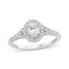 Thumbnail Image 1 of Adore Oval-Cut Diamond Halo Engagement Ring 1/2 ct tw 14K White Gold