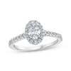 Thumbnail Image 1 of Adore Oval-Cut Diamond Halo Engagement Ring 5/8 ct tw 14K White Gold