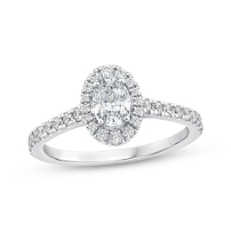 Adore Oval-Cut Diamond Halo Engagement Ring 5/8 ct tw 14K White Gold