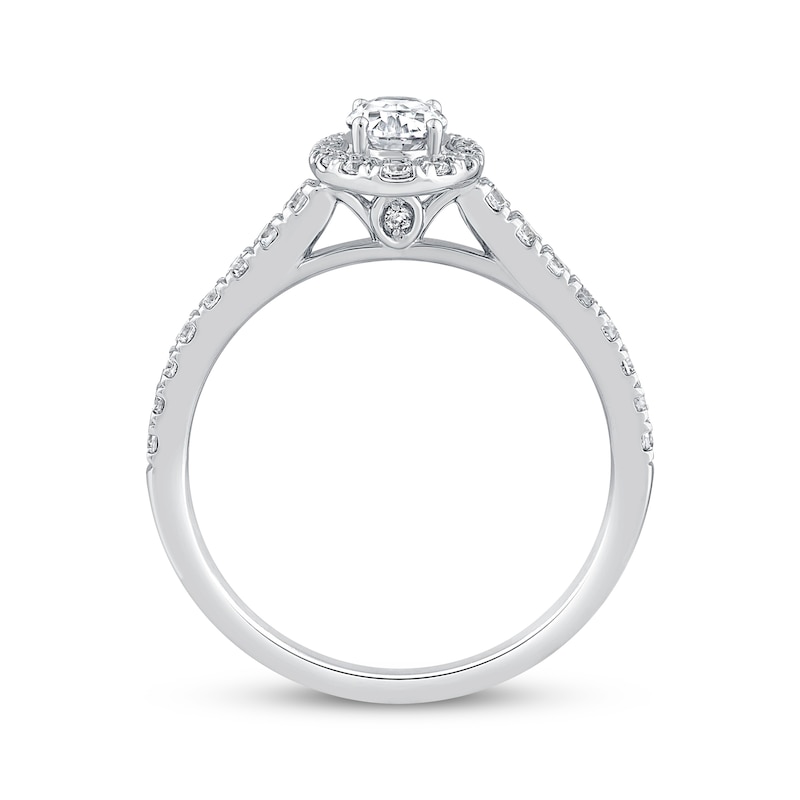 Main Image 3 of Adore Oval-Cut Diamond Halo Engagement Ring 5/8 ct tw 14K White Gold