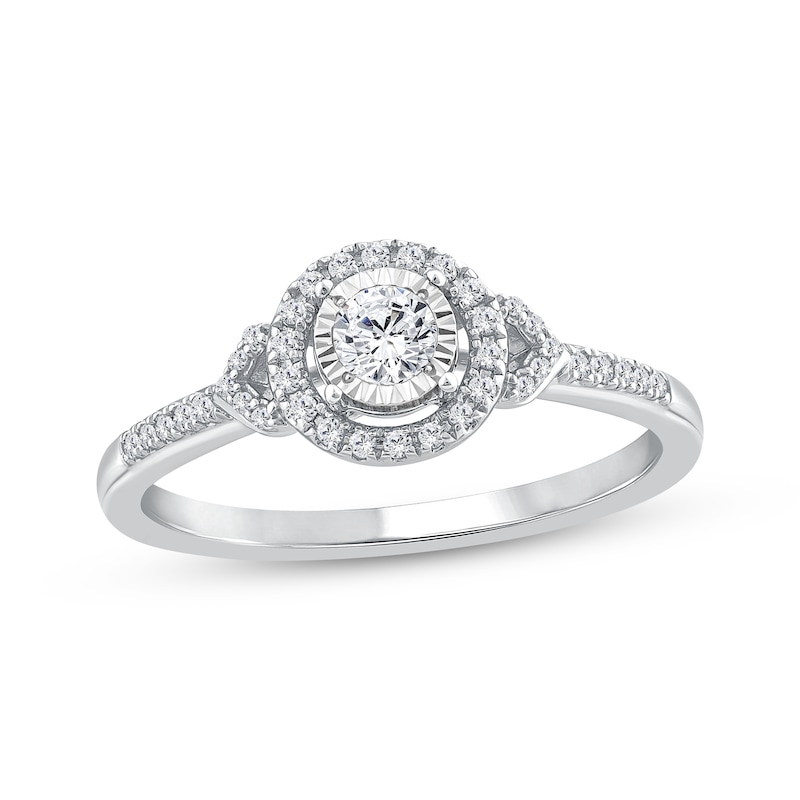 Main Image 1 of Adore Round-Cut Diamond Halo Engagement Ring 1/4 ct tw 14K White Gold