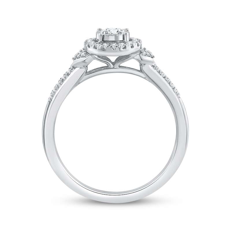 Main Image 3 of Adore Round-Cut Diamond Halo Engagement Ring 1/4 ct tw 14K White Gold