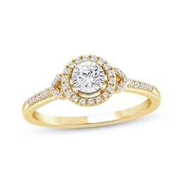 Adore Round-Cut Diamond Halo Engagement Ring 1/4 ct tw 14K Yellow Gold
