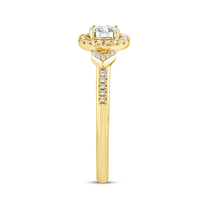 Main Image 2 of Adore Round-Cut Diamond Halo Engagement Ring 1/4 ct tw 14K Yellow Gold