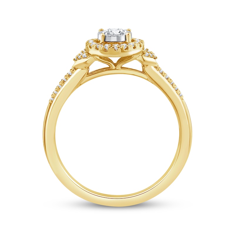 Main Image 3 of Adore Round-Cut Diamond Halo Engagement Ring 1/4 ct tw 14K Yellow Gold