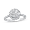 Thumbnail Image 1 of Adore Multi-Diamond Halo Engagement Ring 1/2 ct tw 14K White Gold