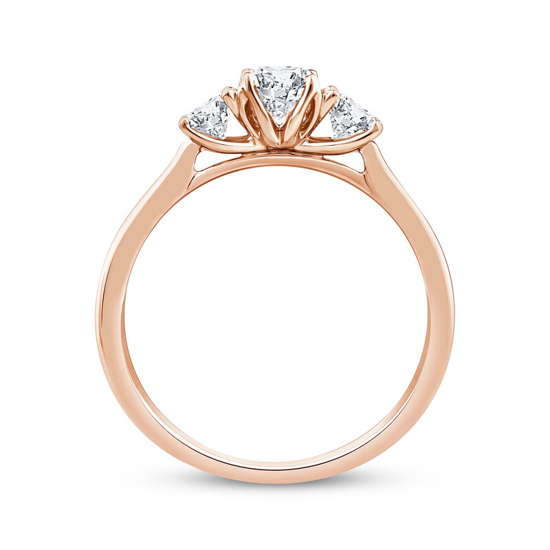 Main Image 3 of Adore Round-Cut Diamond Three-Stone Engagement Ring 3/4 ct tw 14K Rose Gold