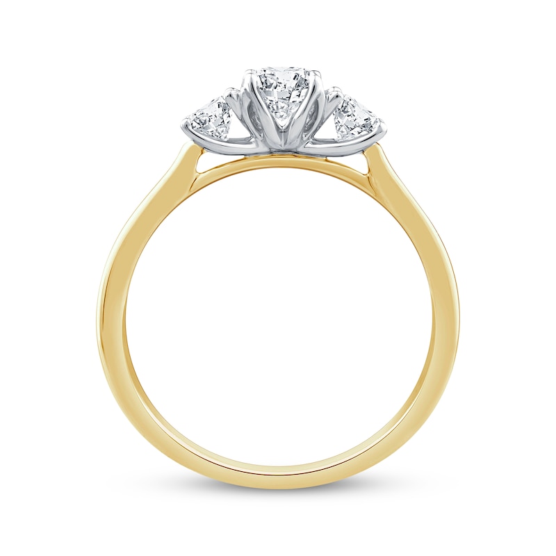Main Image 3 of Adore Round-Cut Diamond Three-Stone Engagement Ring 3/4 ct tw 14K Yellow Gold
