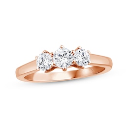 Adore Round-Cut Diamond Three-Stone Engagement Ring 1/2 ct tw 14K Rose Gold