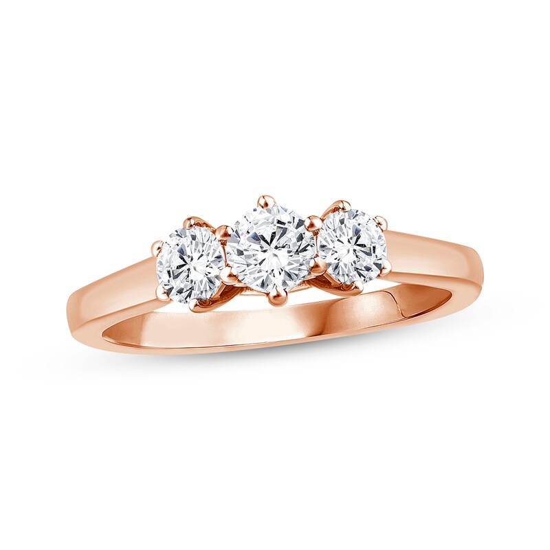 Main Image 1 of Adore Round-Cut Diamond Three-Stone Engagement Ring 1/2 ct tw 14K Rose Gold