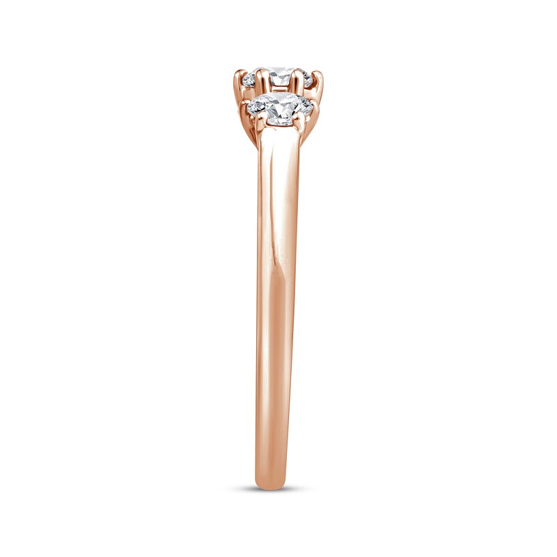 Main Image 2 of Adore Round-Cut Diamond Three-Stone Engagement Ring 1/2 ct tw 14K Rose Gold