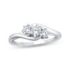 Thumbnail Image 1 of Adore Round-Cut Diamond Three-Stone Bypass Engagement Ring 1/2 ct tw 14K White Gold