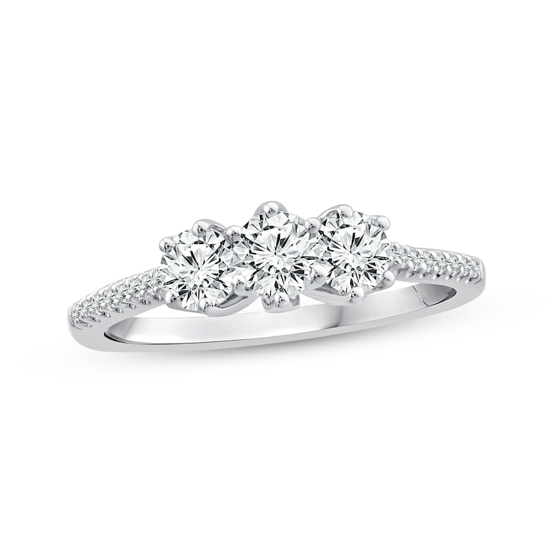 Main Image 1 of Adore Round-Cut Diamond Three-Stone Engagement Ring 3/4 ct tw 14K White Gold