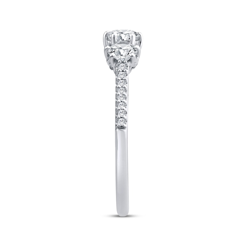 Main Image 2 of Adore Round-Cut Diamond Three-Stone Engagement Ring 3/4 ct tw 14K White Gold