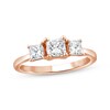 Thumbnail Image 1 of Adore Princess-Cut Diamond Three-Stone Engagement Ring 1 ct tw 14K Rose Gold