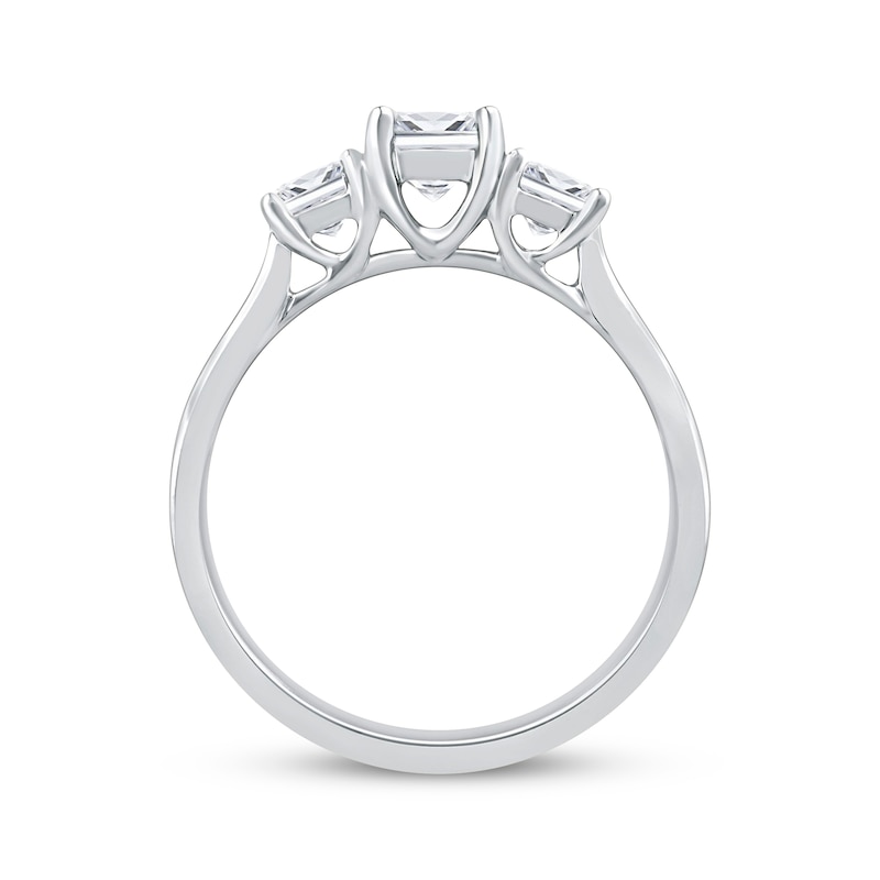 Main Image 3 of Adore Princess-Cut Diamond Three-Stone Engagement Ring 1 ct tw 14K White Gold