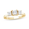 Thumbnail Image 1 of Adore Princess-Cut Diamond Three-Stone Engagement Ring 1 ct tw 14K Yellow Gold