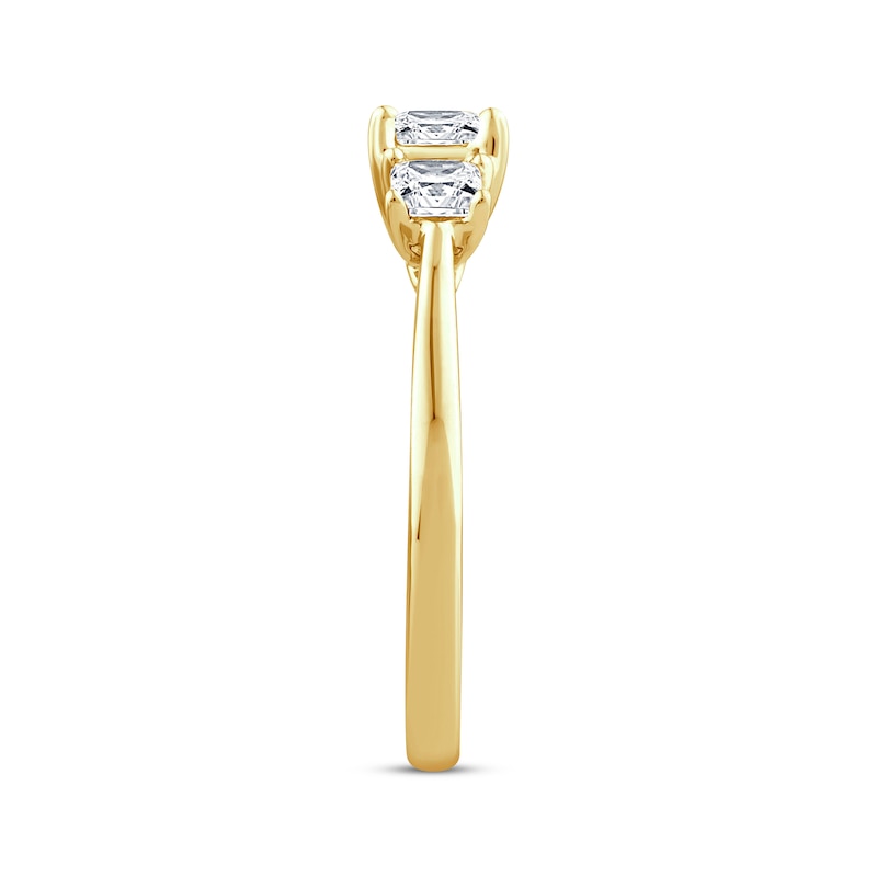 Main Image 2 of Adore Princess-Cut Diamond Three-Stone Engagement Ring 1 ct tw 14K Yellow Gold