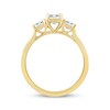 Thumbnail Image 3 of Adore Princess-Cut Diamond Three-Stone Engagement Ring 1 ct tw 14K Yellow Gold