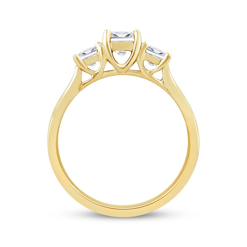 Main Image 3 of Adore Princess-Cut Diamond Three-Stone Engagement Ring 1 ct tw 14K Yellow Gold