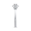Thumbnail Image 2 of Adore Round-Cut Diamond Three-Stone Center Halo Engagement Ring 5/8 ct tw 14K White Gold