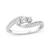 Thumbnail Image 1 of Adore Round-Cut Diamond Three-Stone Bypass Engagement Ring 1/2 ct tw 14K White Gold