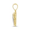 Thumbnail Image 3 of Men's Black & White Diamond, Lab-Created Ruby Wolf Charm 3/4 ct tw 10K Yellow Gold