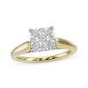 Thumbnail Image 0 of Multi-Diamond Square Engagement Ring 1/4 ct tw 14K Two-Tone Gold