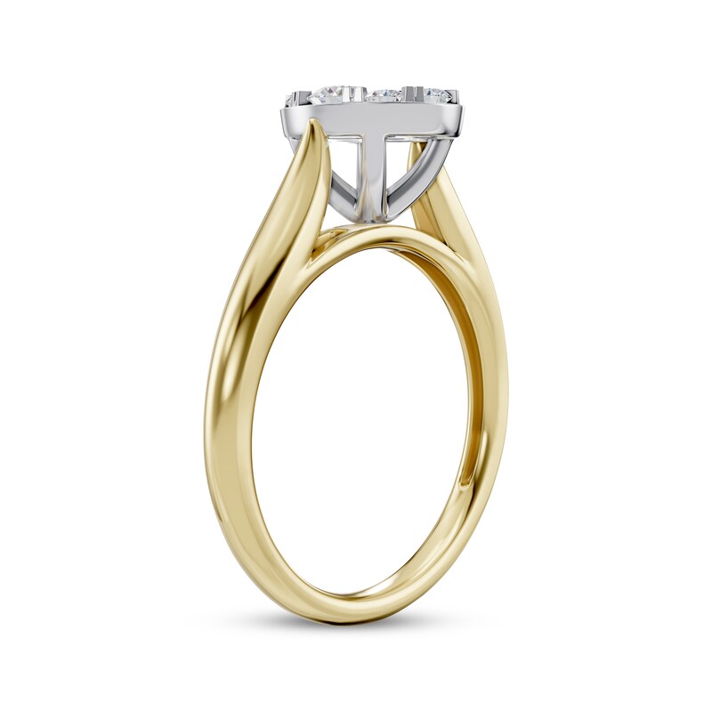 Main Image 2 of Adore Multi-Diamond Oval Engagement Ring 1/2 ct tw 14K Two-Tone Gold