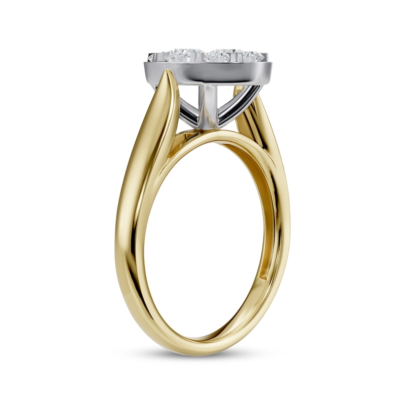 Main Image 2 of Adore Multi-Diamond Oval Engagement Ring 1 ct tw 14K Two-Tone Gold