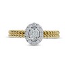 Thumbnail Image 3 of Adore Oval-Cut Diamond Halo Twist Shank Engagement Ring 1/4 ct tw 14K Two-Tone Gold