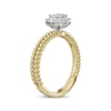 Thumbnail Image 2 of Adore Oval-Cut Diamond Halo Twist Shank Engagement Ring 1/2 ct tw 14K Two-Tone Gold