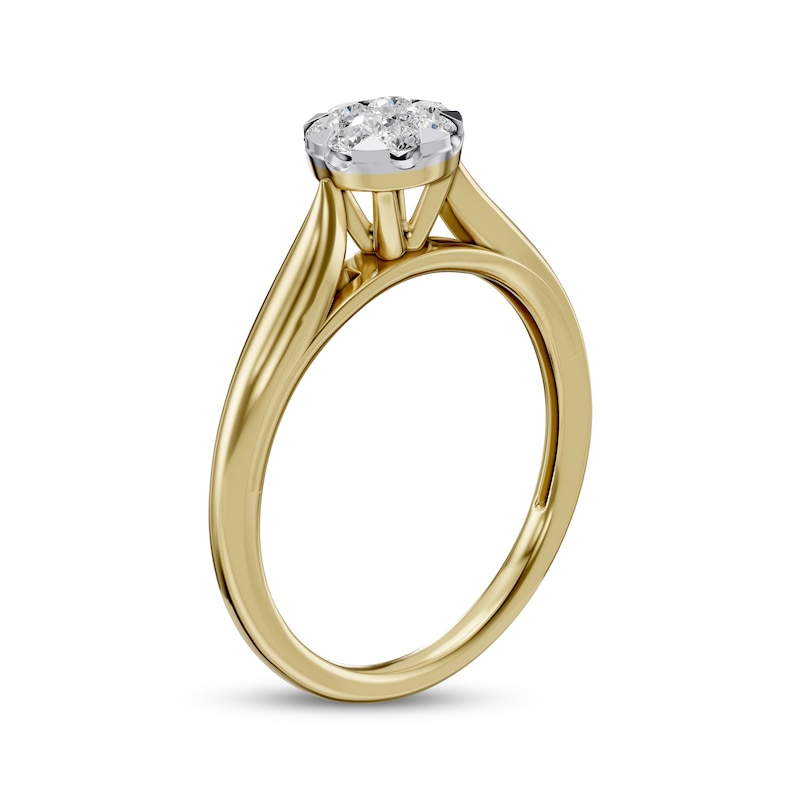 Main Image 2 of Adore Multi-Diamond Circular-Shaped Engagement Ring 1/4 ct tw 14K Two-Tone Gold