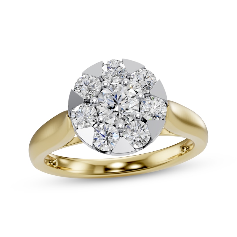 Main Image 1 of Adore Multi-Diamond Circular-Shaped Engagement Ring 1 ct tw 14K Two-Tone Gold