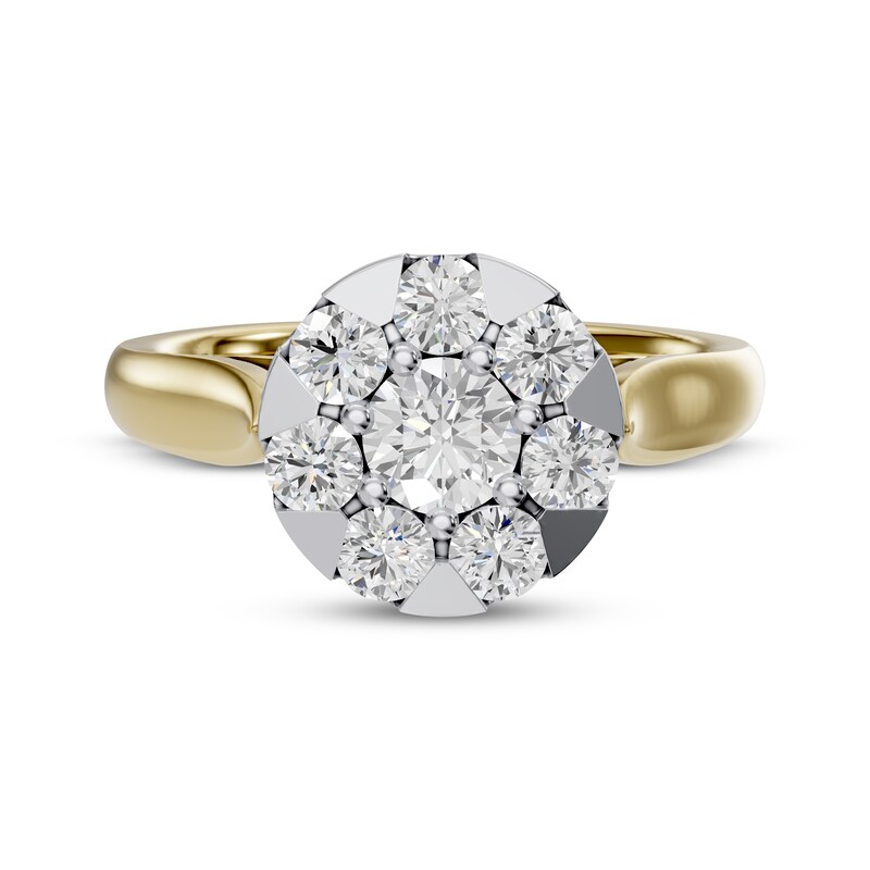 Main Image 3 of Adore Multi-Diamond Circular-Shaped Engagement Ring 1 ct tw 14K Two-Tone Gold