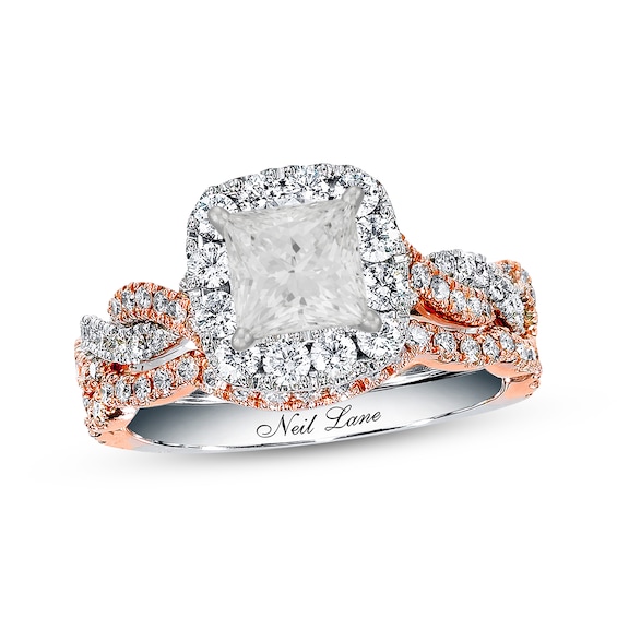 Neil Lane Princess-cut Diamond Bridal Set 1-3/4ct tw 14K White Gold and 14K Two-Tone Gold