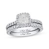 Thumbnail Image 1 of Neil Lane Princess-cut Diamond Bridal Set 1-1/2ct tw 14K White Gold Size 5