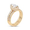 Thumbnail Image 2 of Adore Lab-Grown Diamonds Pear-Shaped Halo Bridal Set 2 ct tw 14K Yellow Gold (VS2/F)