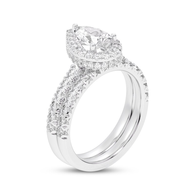 Main Image 2 of Adore Lab-Grown Diamonds Pear-Shaped Halo Bridal Set 2 ct tw 14K White Gold (VS2/F)