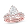 Thumbnail Image 1 of Adore Lab-Grown Diamonds Pear-Shaped Bridal Set 2 ct tw 14K Rose Gold
