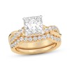 Thumbnail Image 1 of Adore Lab-Grown Diamonds Princess-Cut Double Cuff Bridal Set 3 ct tw 14K Yellow Gold (VS2/F)