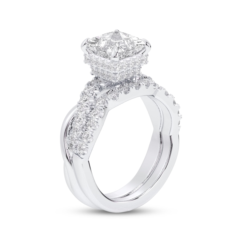 Main Image 2 of Adore Lab-Grown Diamonds Princess-Cut Double Cuff Bridal Set 3 ct tw 14K White Gold (VS2/F)