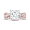 Thumbnail Image 3 of Lab-Grown Diamonds by KAY Princess-Cut Double Hidden Halo Bridal Set 3 ct tw 14K Rose Gold