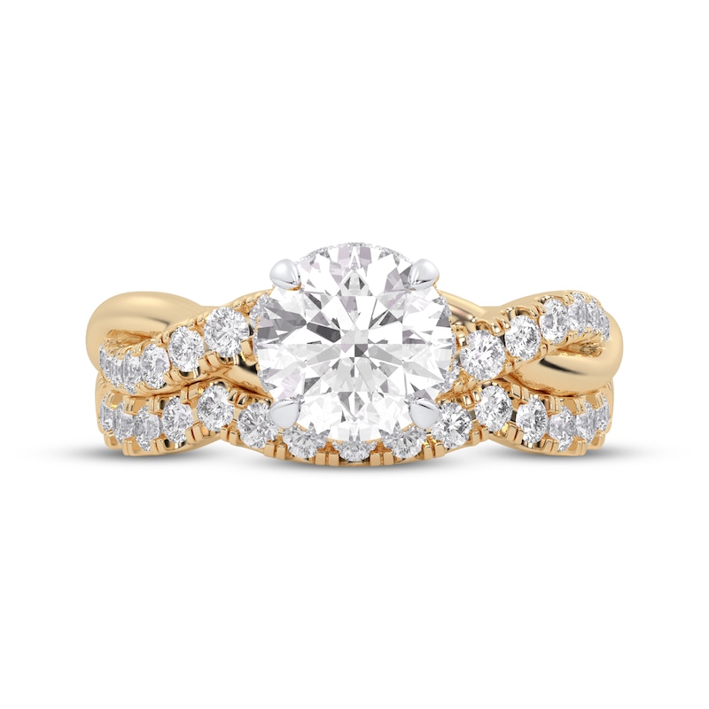 Main Image 3 of Adore Lab-Grown Diamonds Round-Cut Double Cuff Bridal Set 3 ct tw 14K Yellow Gold (VS2/F)