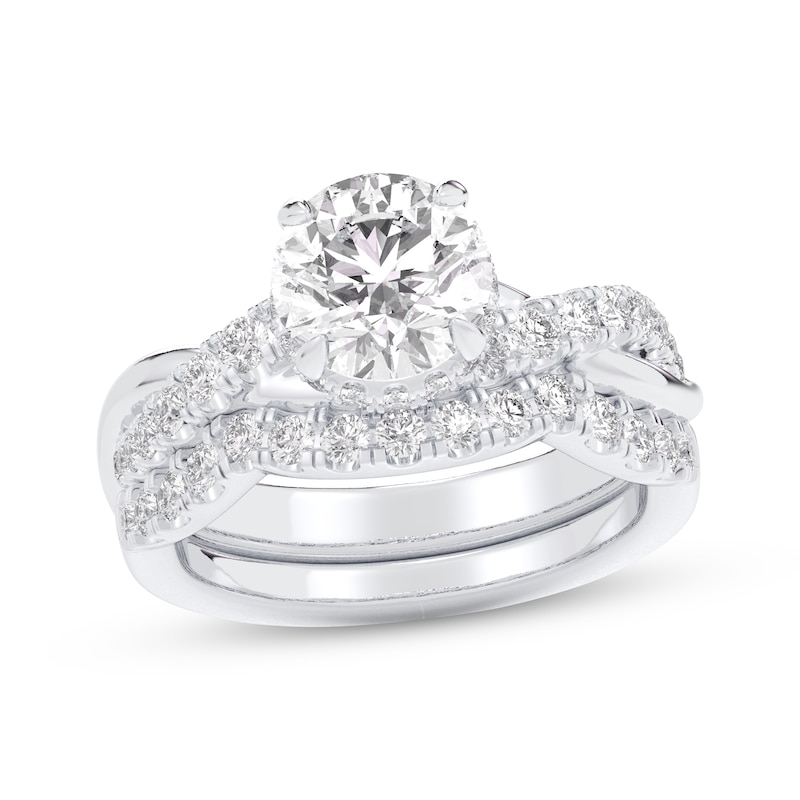 Main Image 1 of Adore Lab-Grown Diamonds Round-Cut Double Cuff Bridal Set 3 ct tw 14K White Gold (VS2/F)