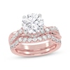 Thumbnail Image 1 of Adore Lab-Grown Diamonds Round-Cut Double Hidden Halo Bridal Set 3 ct tw 14K Rose Gold